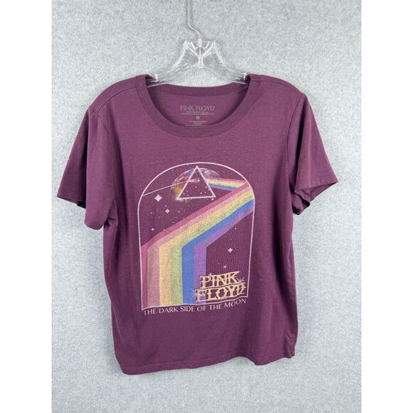 Pink Floyd Dark Side of The Moon Shirt Size M Purple Short Sleeve Tee Rock Band - Picture 1 of 8